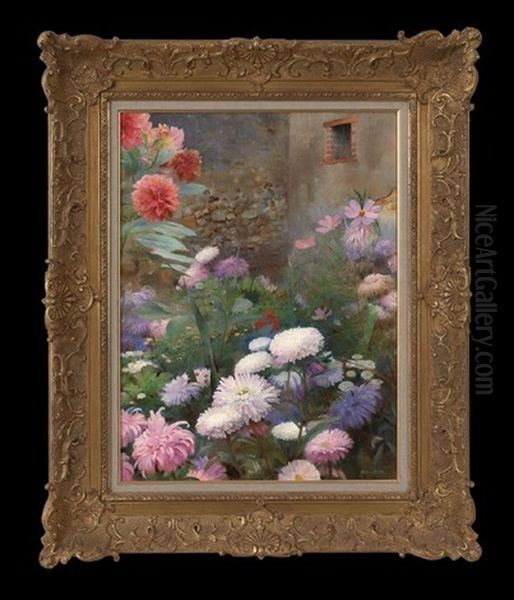 Garden In Spring Oil Painting by Paul Alexandre Alfred Leroy