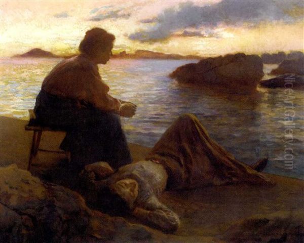 Un Moment D'abandon Oil Painting by Paul Alexandre Alfred Leroy