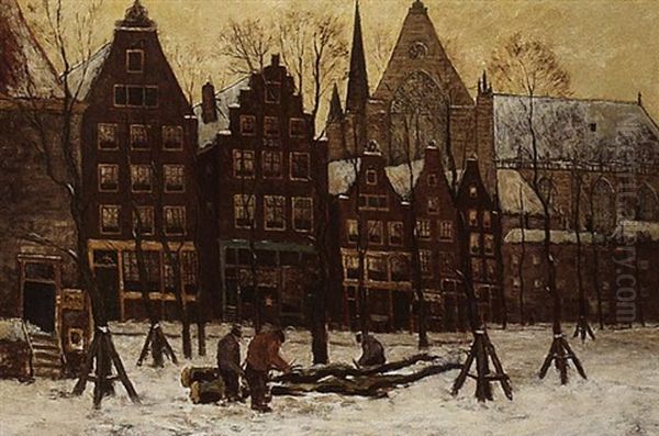 Noordermarkt, Amsterdam Oil Painting by Henri Van Lerven