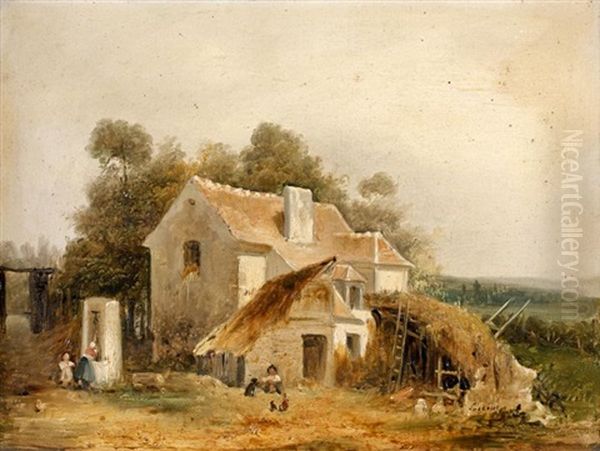 A La Campagne Oil Painting by Charles-Louis Lesaint