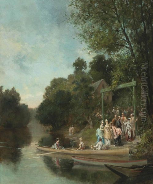 The Boating Party Oil Painting by Louis Emile Benassit