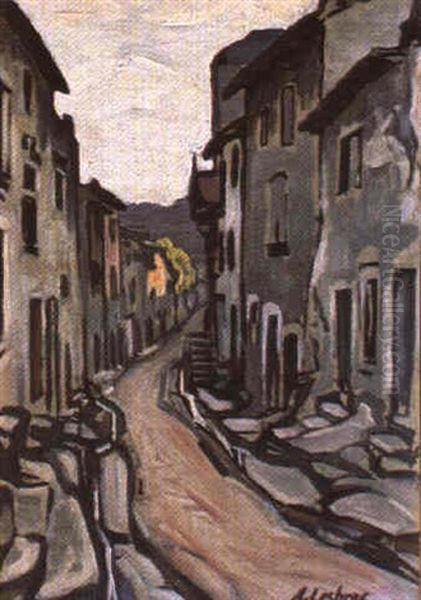 La Rue Du Fort, A Villeneuve Oil Painting by Alfred Lesbros