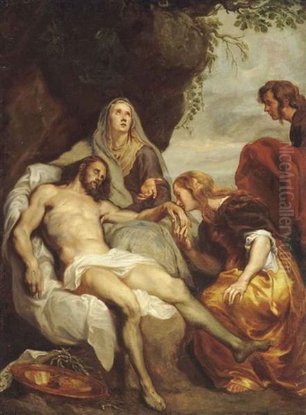 The Lamentation (after Sir Anthony Van Dyck) Oil Painting by Desire Lesij