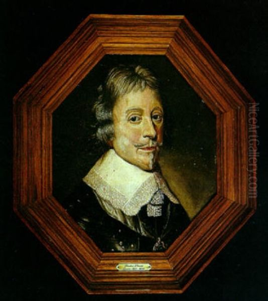 A Portrait Of A Gentleman With A Lace Collar Oil Painting by Paulus Lesire