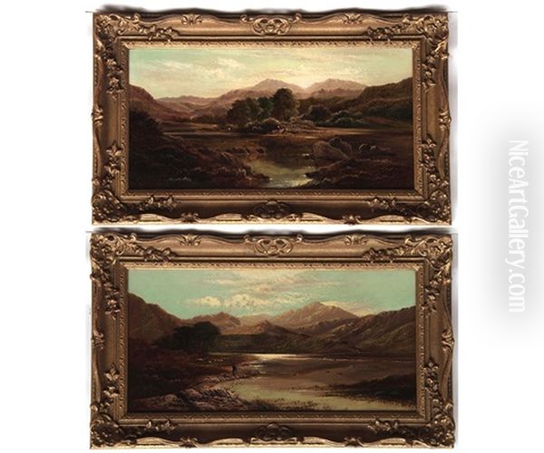 Scottish Landscapes (a Pair) Oil Painting by Charles Leslie