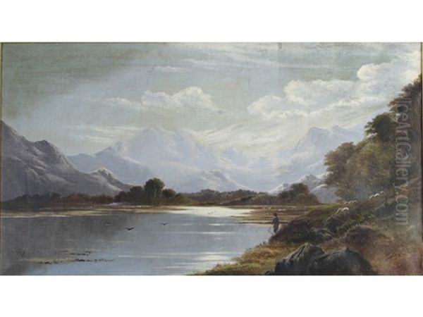 A View Of Loch Achray, Scotland Oil Painting by Charles Leslie