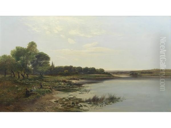 By The Lakeside Oil Painting by Charles Leslie