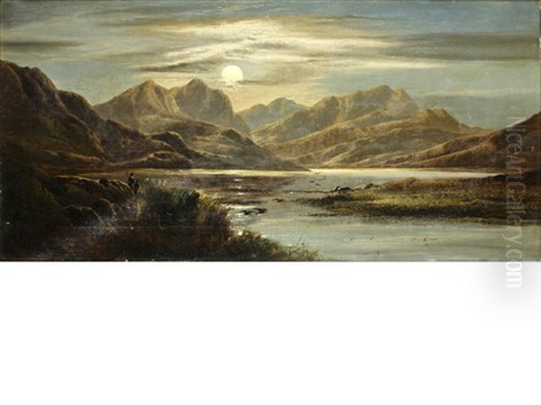 Loch Lubnaig (+ Llyn Graffnant, North Wales; Pair) Oil Painting by Charles Leslie