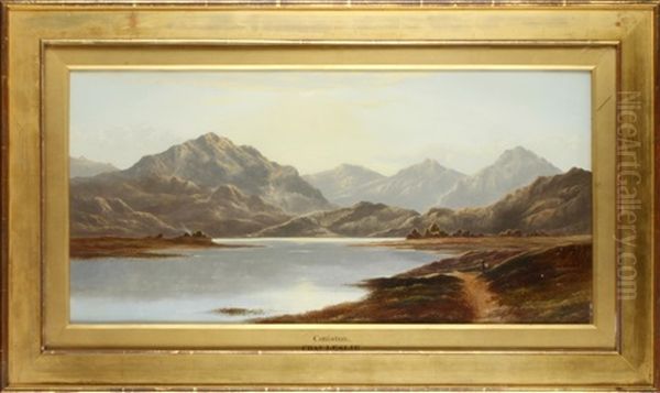 Coniston; Longhrea Tarn, Westmoreland (pair) Oil Painting by Charles Leslie