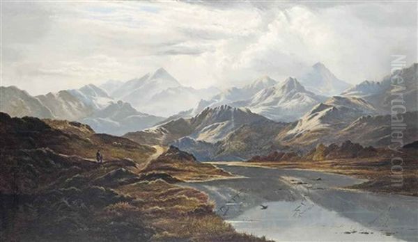 The Pitt's Head Ascent, Snowdon Oil Painting by Charles Leslie