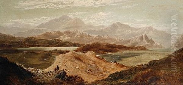 Highland Scene Of Ben Nevis(?) (+ Highland Scene Of Moel Hebog; Pair) Oil Painting by Charles Leslie