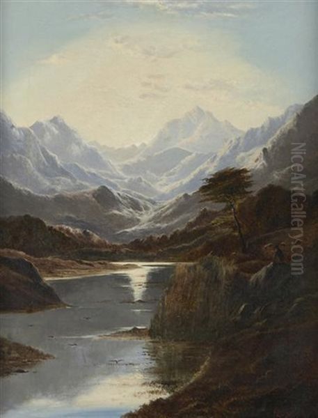 Llyn Bodlynn, North Wales Oil Painting by Charles Leslie