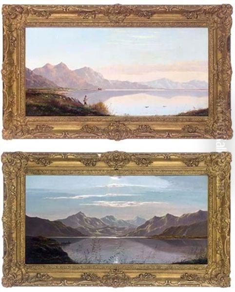 Highland By Day (+ Highland By Night; Pair) Oil Painting by Charles Leslie