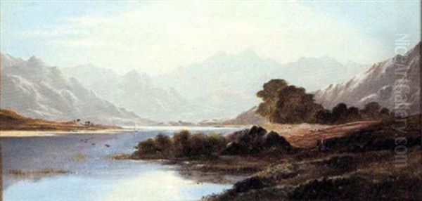 Moorland Loch Oil Painting by Charles Leslie