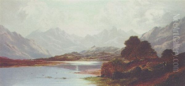 Crummock Water Oil Painting by Charles Leslie