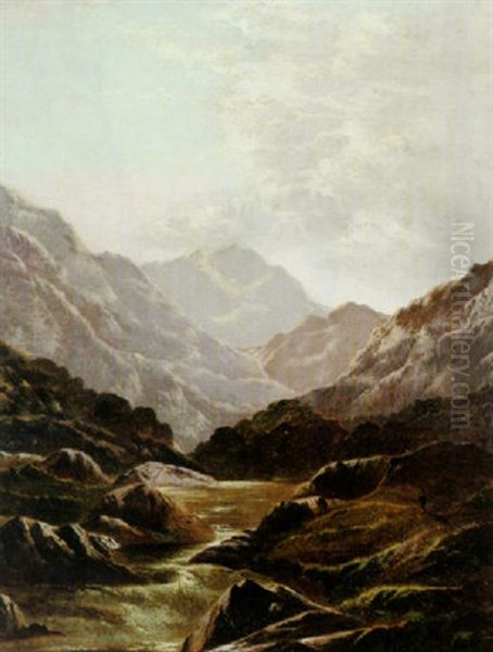 Gebirgslandschaft Im Schottischen Hochland by Charles Leslie