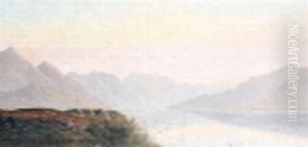 Llyn Elwyn Oil Painting by Charles Leslie