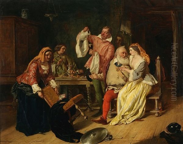 The Merry Wives Of Windsor Oil Painting by Charles Robert Leslie