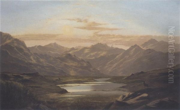 Ben Lawers From Ben Ledi, Looking Across Loch Tay Oil Painting by Charles Robert Leslie