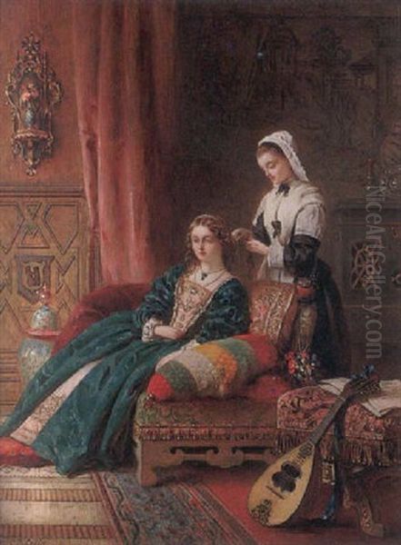 Preparing For The Ball Oil Painting by Charles Robert Leslie