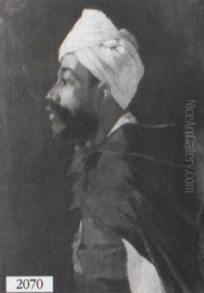 Portrait Of An Indian Man Wearing A Turban Oil Painting by Charles Robert Leslie