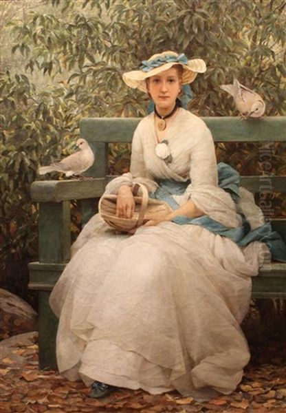 Feeding The Doves Oil Painting by George Dunlop Leslie