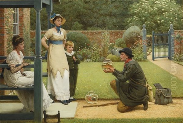 The Goldfish Seller Oil Painting by George Dunlop Leslie