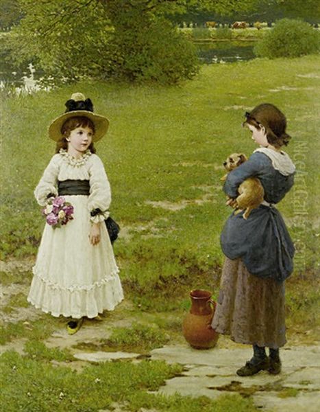 The Town And Country Mouse Oil Painting by George Dunlop Leslie