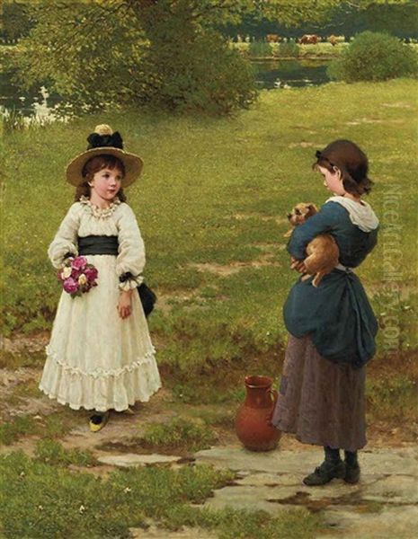 The Town And Country Mouse Oil Painting by George Dunlop Leslie