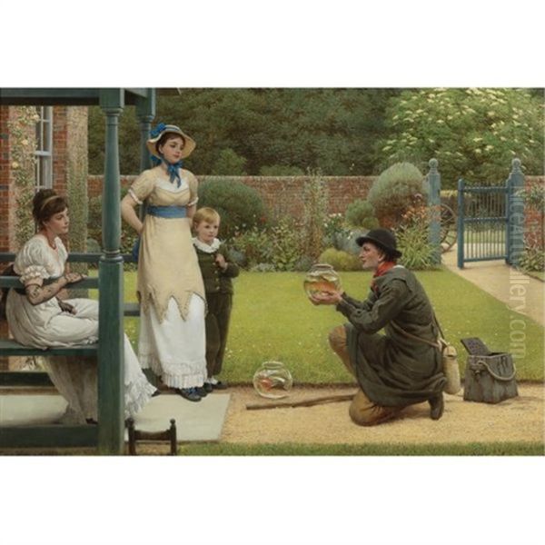 The Goldfish Seller Oil Painting by George Dunlop Leslie