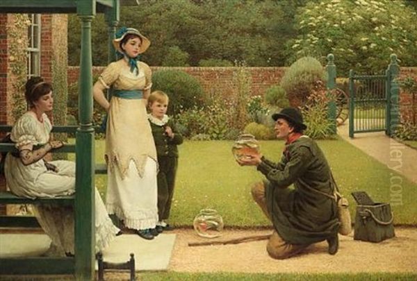 The Goldfish Seller Oil Painting by George Dunlop Leslie