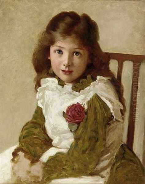 Portrait Of The Artist's Daughter Oil Painting by George Dunlop Leslie