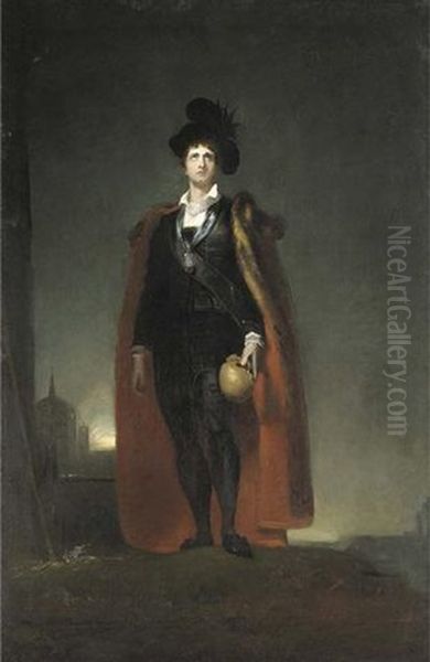 Portrait Of John Philip Kemble As Hamlet Holding The Skull Of Yorrick Oil Painting by George Dunlop Leslie