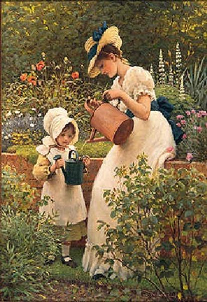 The Young Gardener Oil Painting by George Dunlop Leslie