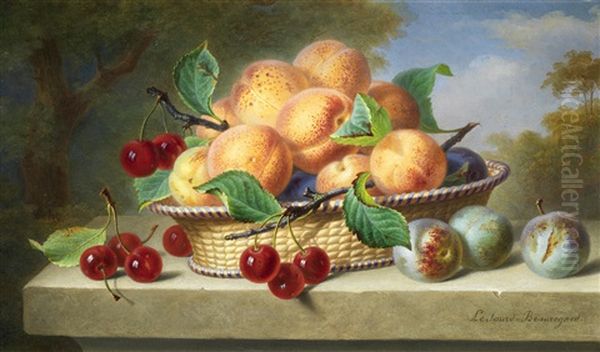 Still Life Of Fruits Oil Painting by Ange Louis Guillaume Lesourd-Beauregard