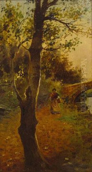 Paisaje Con Figura Oil Painting by Cayetano Benavent Rocamora