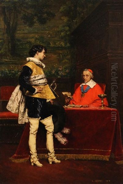 Audience With Richelieu by Adolphe Alexandre Lesrel