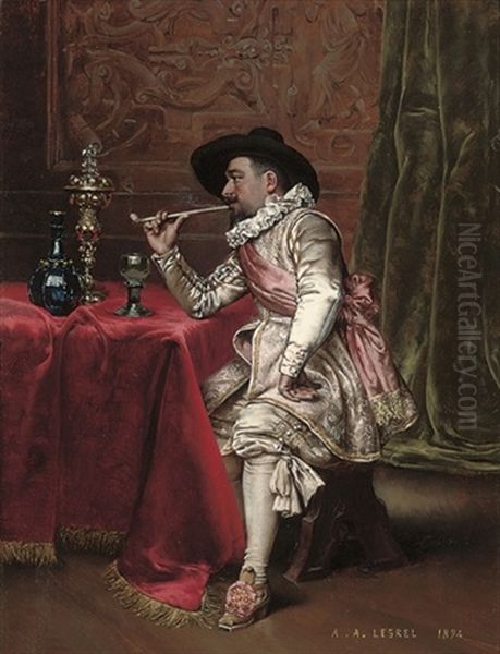 The Connoisseur Oil Painting by Adolphe Alexandre Lesrel