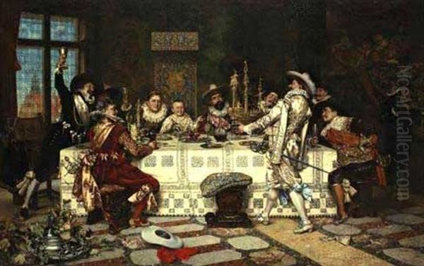 The Prince's Birthday Party Oil Painting by Adolphe Alexandre Lesrel