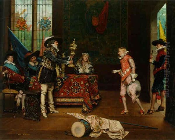 The Archery Prize Oil Painting by Adolphe Alexandre Lesrel