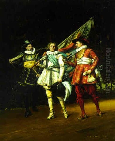 The Standard Bearer Oil Painting by Adolphe Alexandre Lesrel