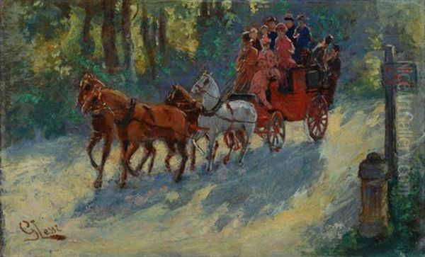 Carrozza Oil Painting by Giovanni Lessi