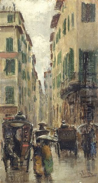 Giornata Di Pioggia Oil Painting by Giovanni Lessi