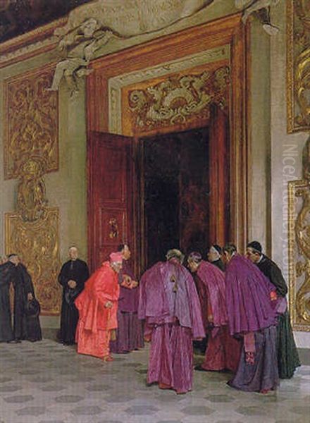 Receiving The Cardinal Oil Painting by Giovanni Lessi