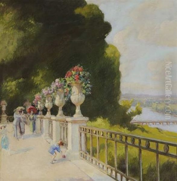 Au Parc Oil Painting by Ernest-Louis Lessieux