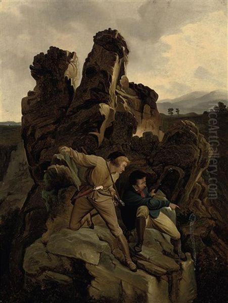 Preparing An Ambush Oil Painting by Karl Friedrich Lessing