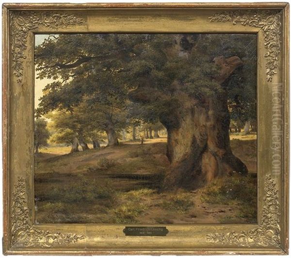 Sommerlicher Eichenhain Oil Painting by Karl Friedrich Lessing