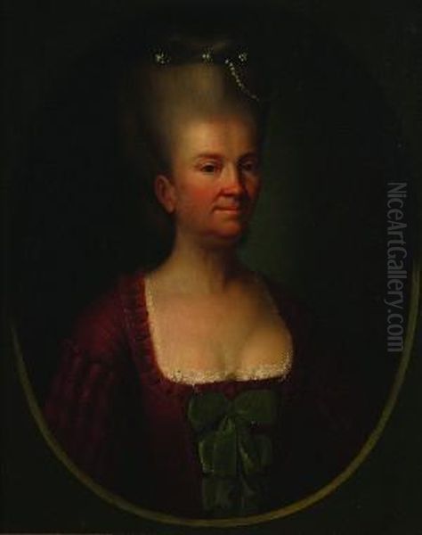 Lady Of The Potts Family C. 1770's Oil Painting by Henry Benbridge