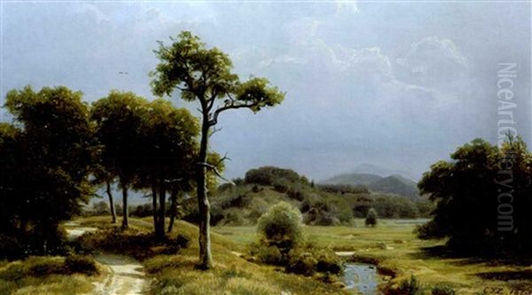 Thuringische Landschaft Oil Painting by Karl Friedrich Lessing