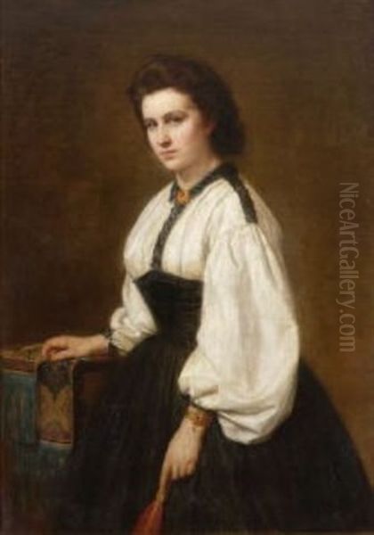 Berta Koberstein Oil Painting by Karl Friedrich Lessing